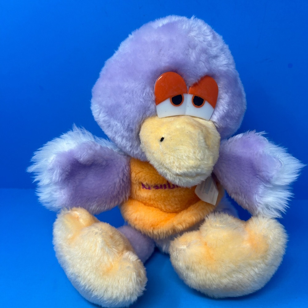 Kmart Kranimals Bird Plush 80s‎ Stuffed Animal Toy Orange Purple retro classic